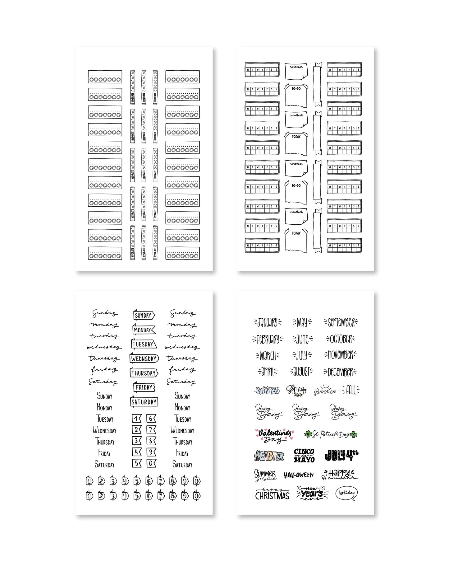 Bullet Journal Planner Sticker Book [EVERYDAY] (Set of 6)
