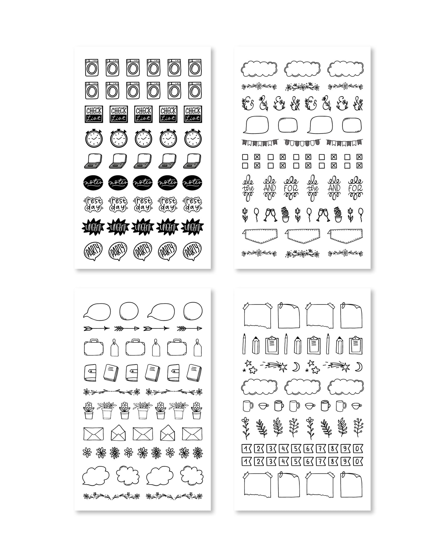 Bullet Journal Planner Sticker Book [EVERYDAY] (Set of 6)