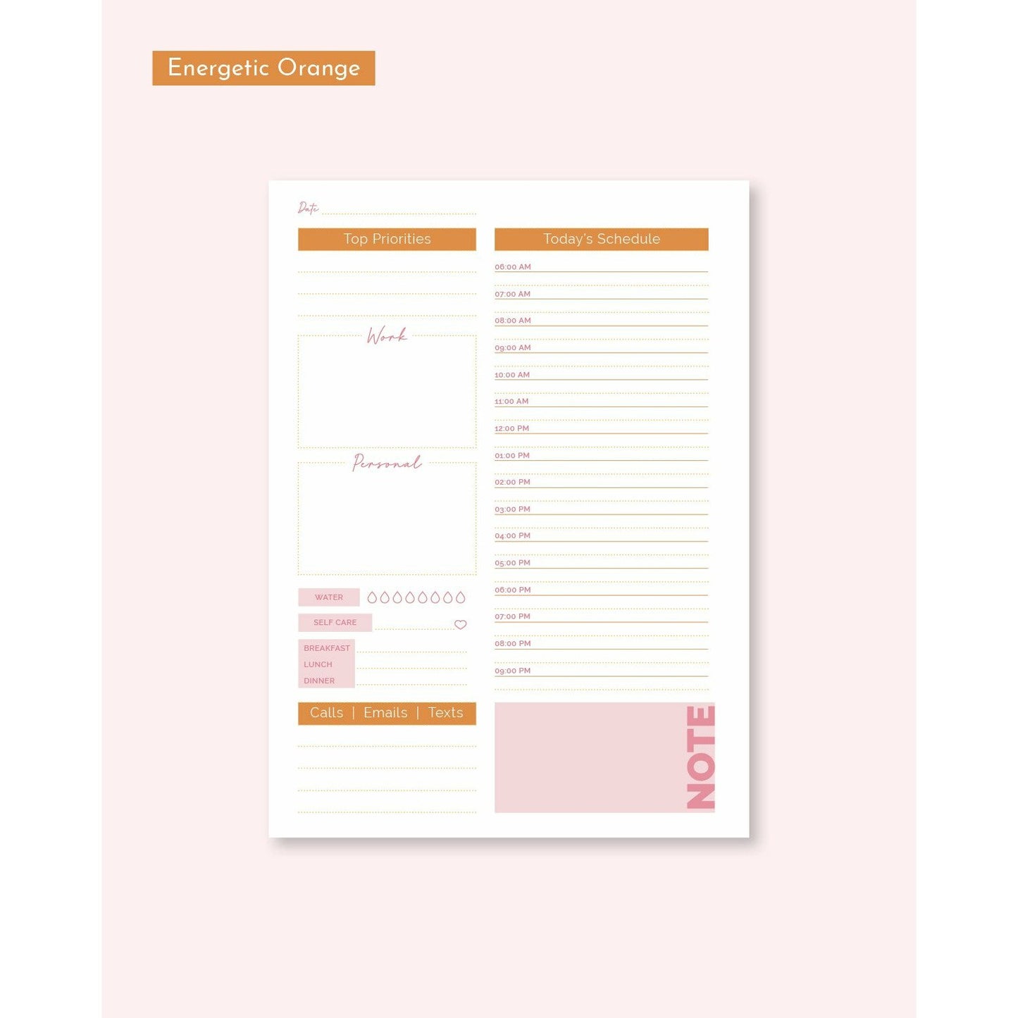 DAILY PLANNER INSERT - CLASSIC SIZE - QUARTERLY SUPPLY (Set of 6)