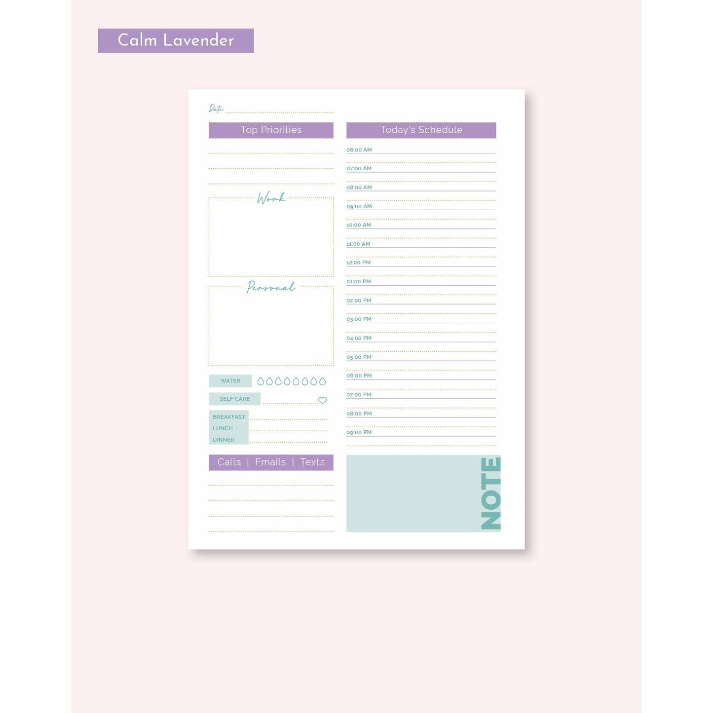 DAILY PLANNER INSERT - CLASSIC SIZE - QUARTERLY SUPPLY (Set of 6)