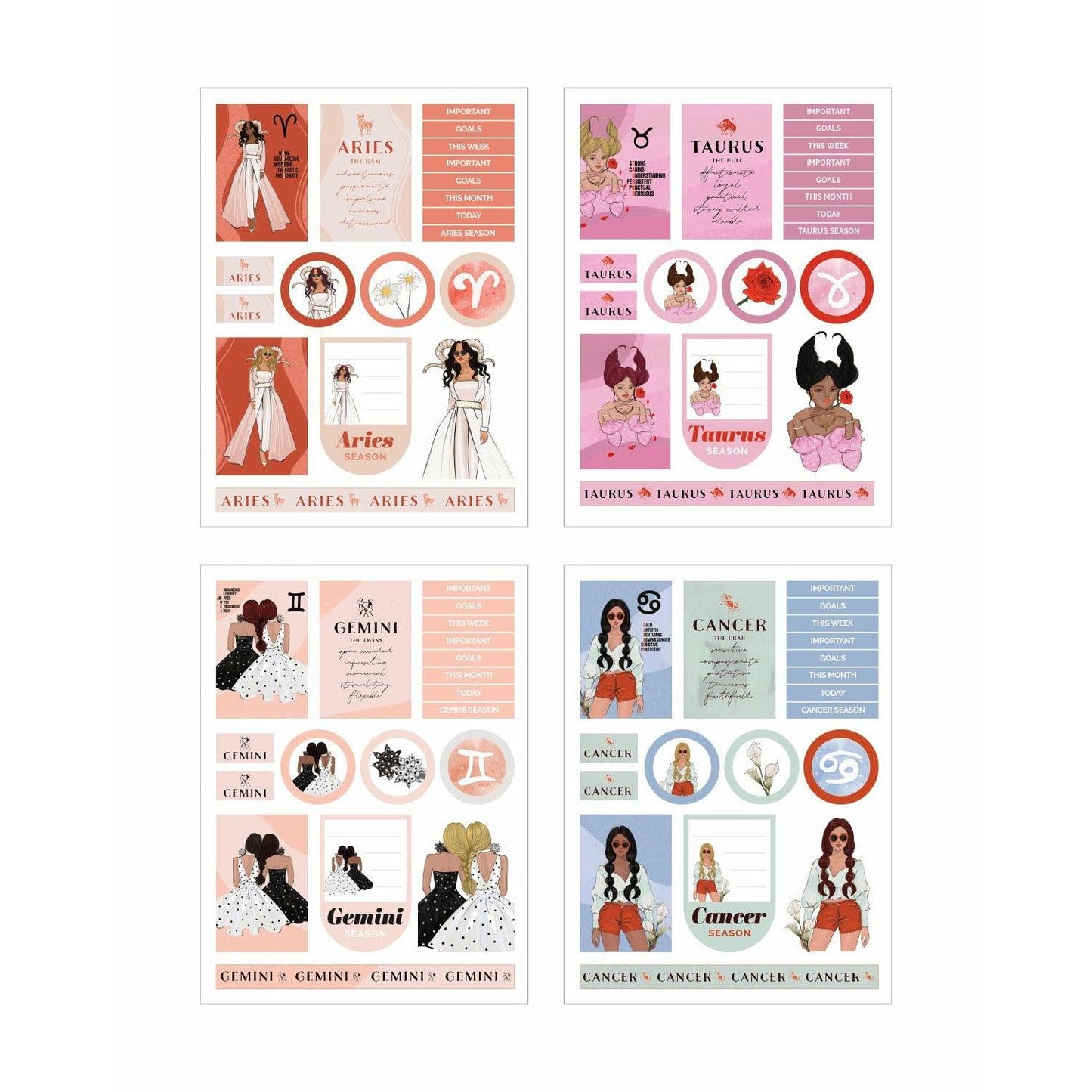 Zodiac sticker pack (Set of 6)