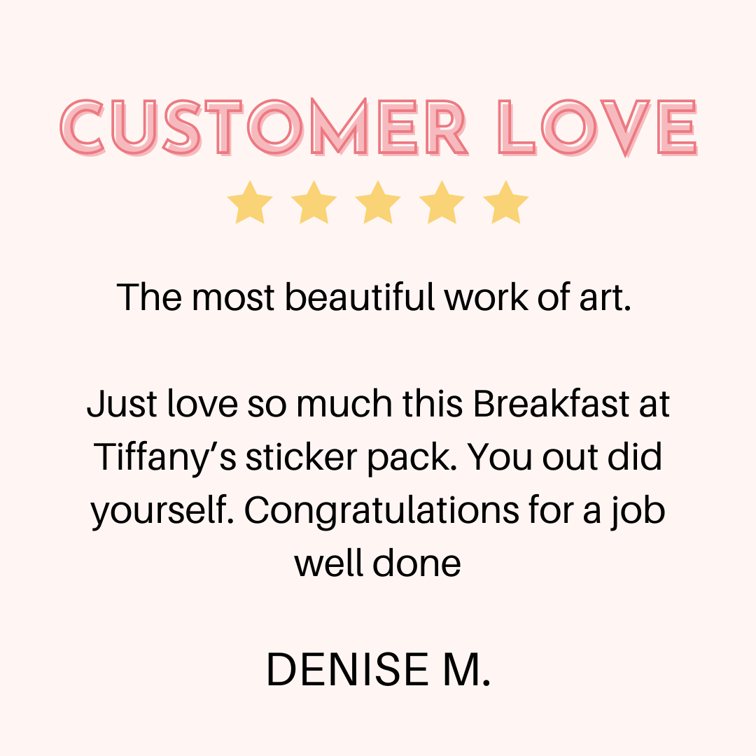 Breakfast at Tiffany's Sticker Pack (Silver Foil) (Set of 6)