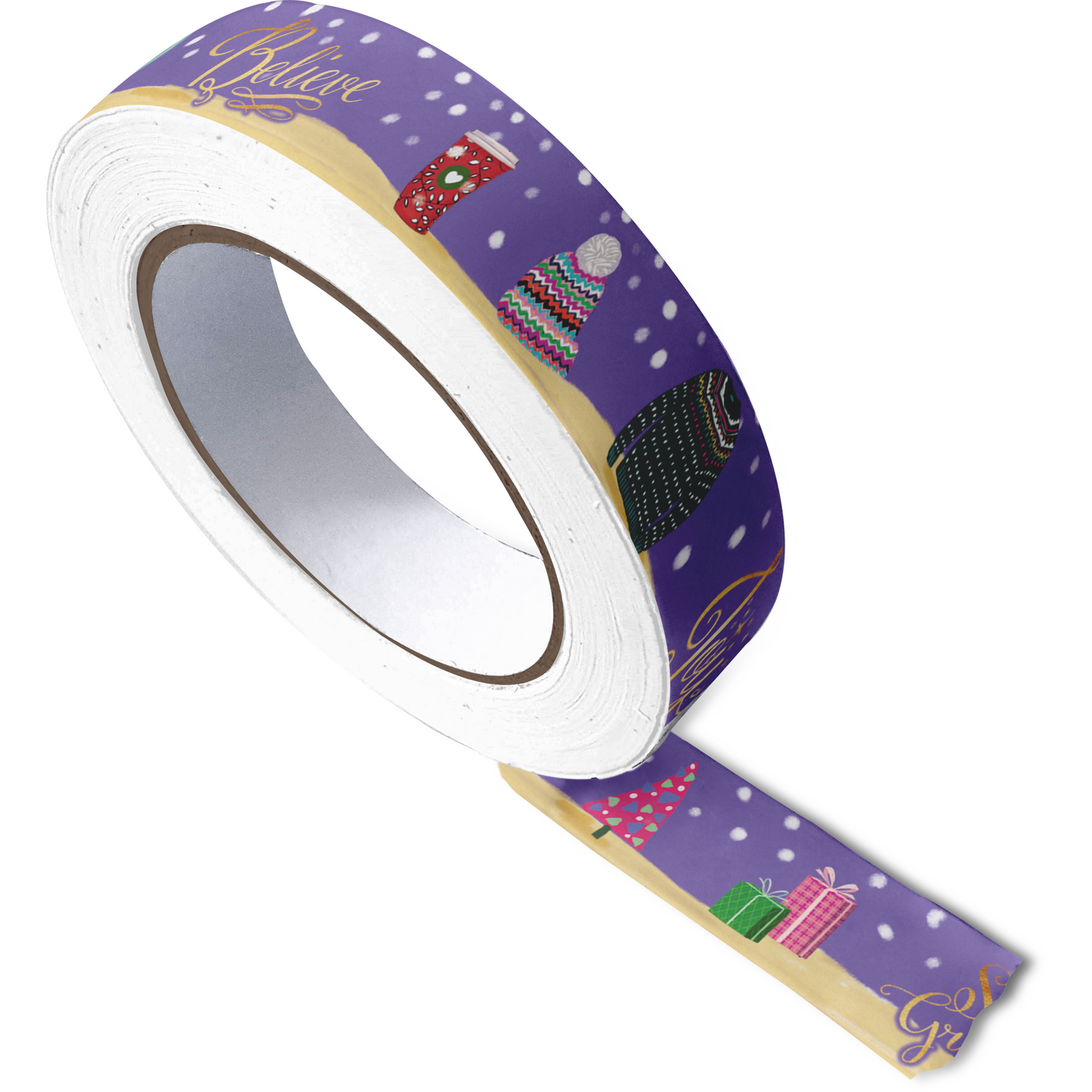 Holiday Washi Tape - Purple Town - Gold Foil (Set of 6)